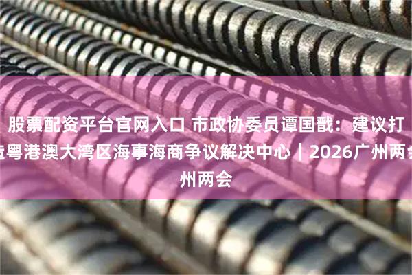 股票配资平台官网入口 市政协委员谭国戬：建议打造粤港澳大湾区海事海商争议解决中心｜2026广州两会